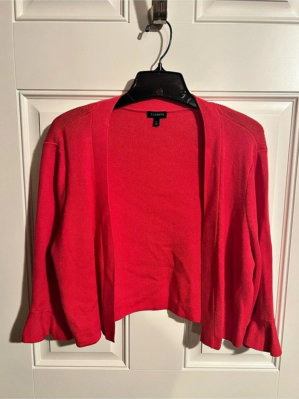 Talbots Coral Open Front Cardigan Like New